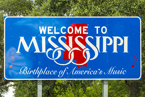 Photo of Road Sign Welcome to Mississippi