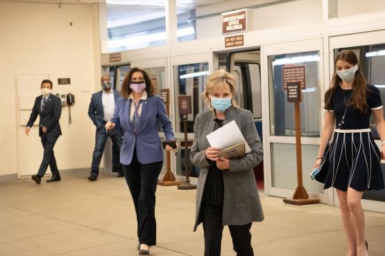 Senator Hyde-Smith heads to a vote in the Capitol during the COVID-19 pandemic. (May 21, 2020)